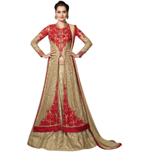 Women’s Embroidered Front-Slit Anarkali Suit