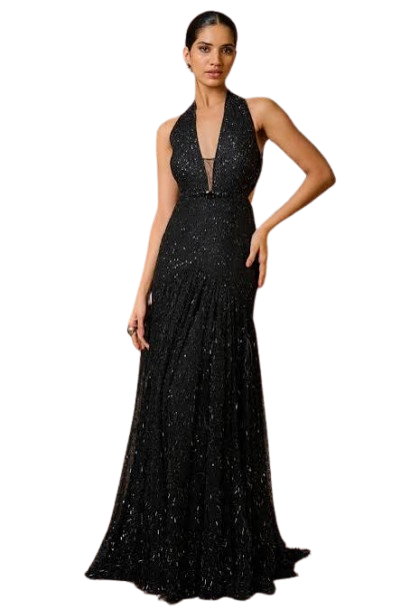 The Starlight Sequin Halter Neck Gown