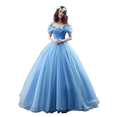 Cinderella-Inspired Sky Blue Tulle Ball Gown