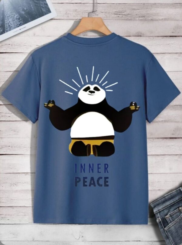 Inner Peace" Meditating Panda Graphic T-Shirt