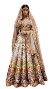 Royal Multi-Color Heavy Embroidered Bridal Lehenga Choli with Dupatta